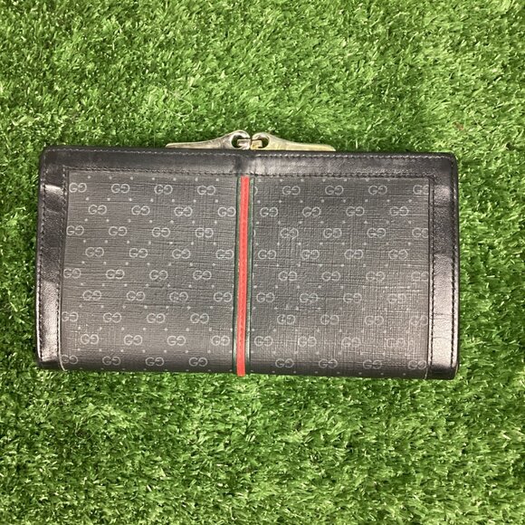 Vintage Gucci Monogram Kiss-lock Tri Fold Wallet - Picture 2 of 15
